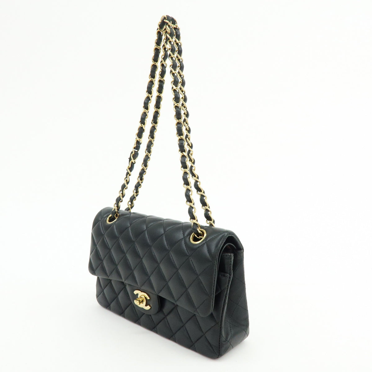 CHANEL Matelasse 23 Lambskin Double Flap Chain Shoulder Bag  A01113