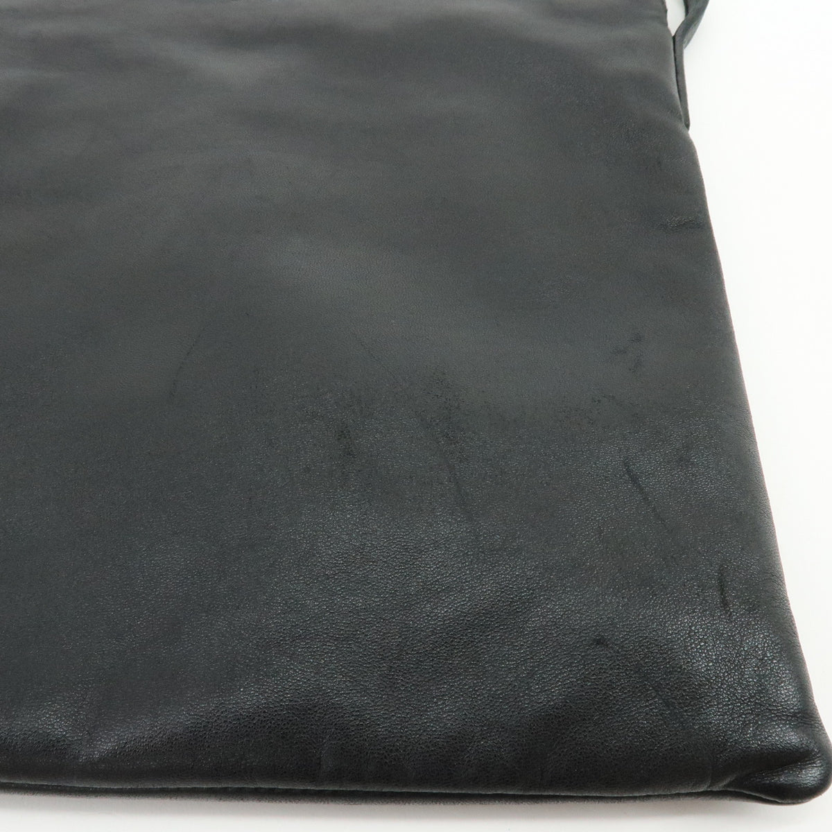 LOEWE Logo Nappa Leather Flat Shoulder Bag Crossbody Bag Black