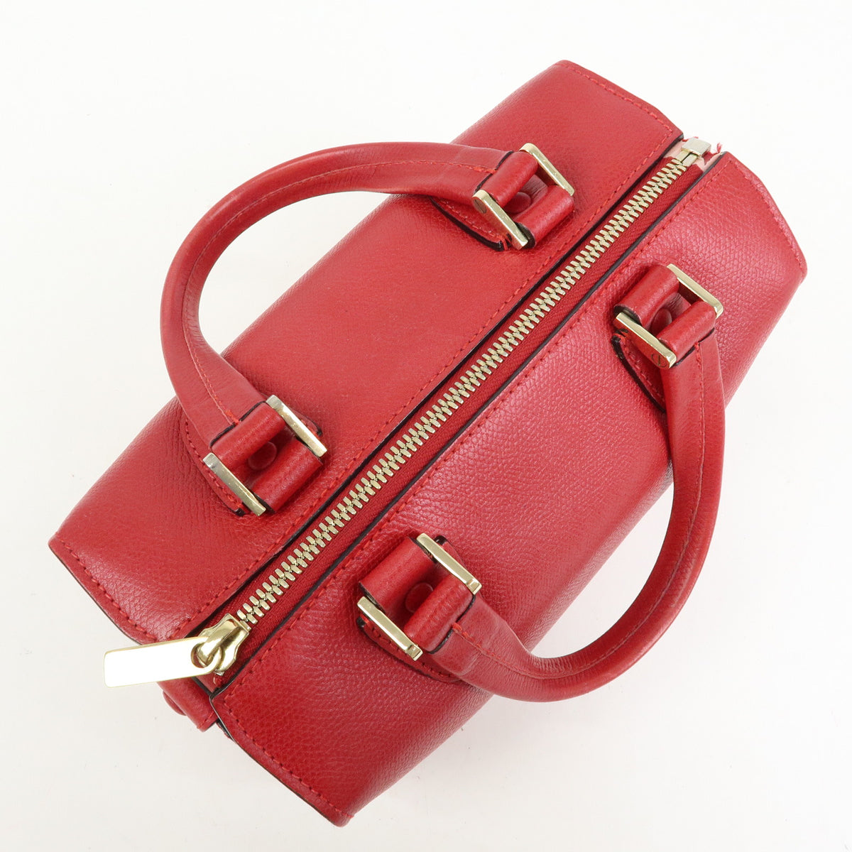 Valextra Babila Leahter Mini Boston Bag Hand Bag Red