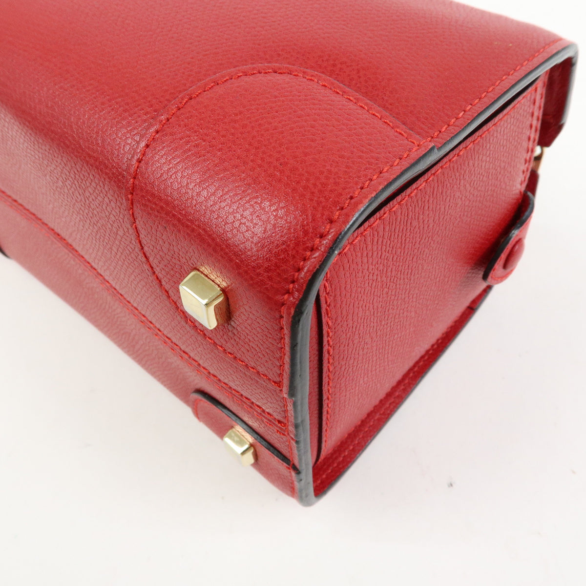 Valextra Babila Leahter Mini Boston Bag Hand Bag Red