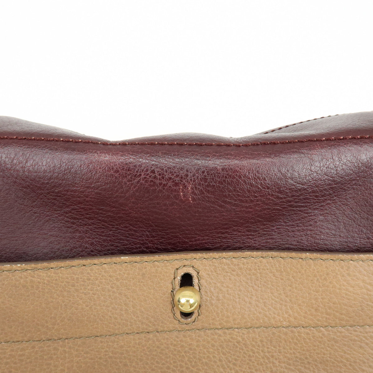 SAINT LAURENT PARIS Baby Cabas Leather Hand Bag Boudreaux Beige