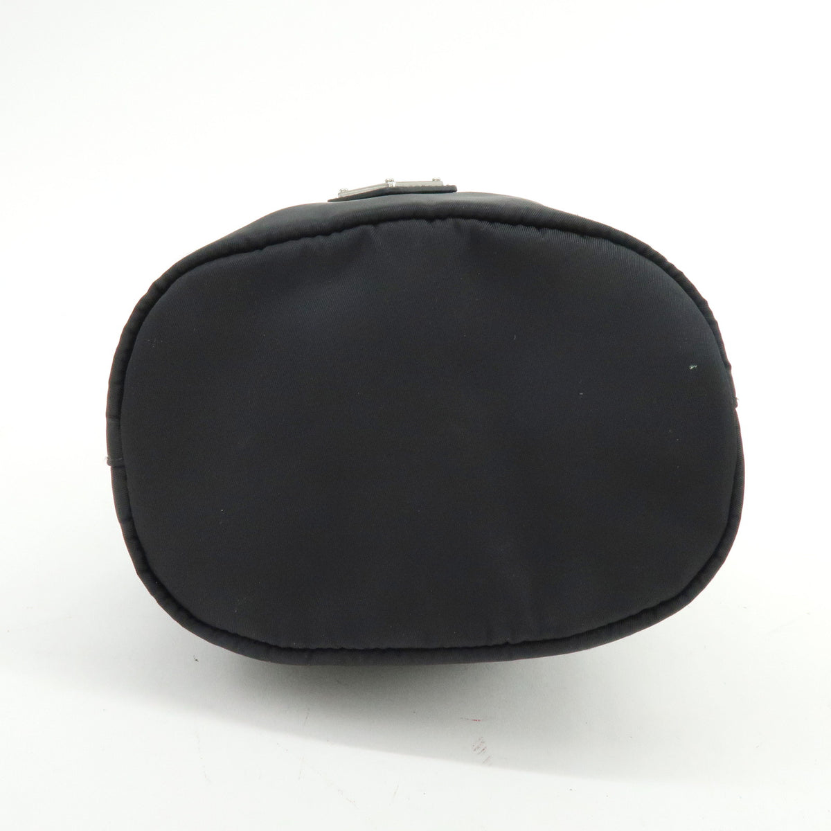 PRADA Triangle Logo Nylon Saffiano Leather Pouch Hand Bag Black 1NS369