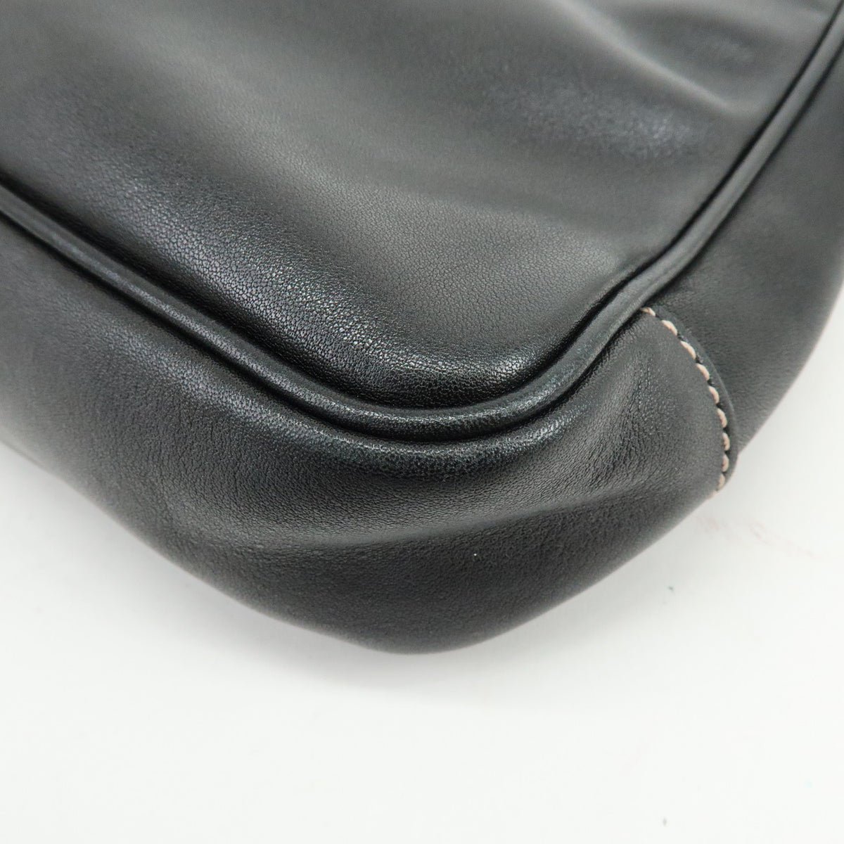 COACH Logo Leather Shoulder Bag Hand Bag Black 7789