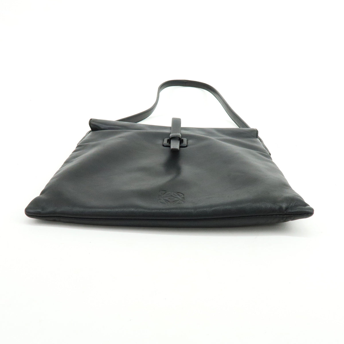 LOEWE Anagram Nappa Leather Flat Shoulder Bag Crossbody Bag Black