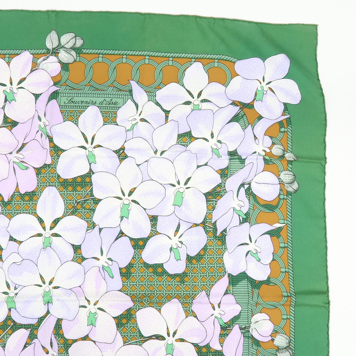 HERMES Carre 90 Lot of 2 Silk 100% Scarf Touvenirs Asie BRIDES de GALA