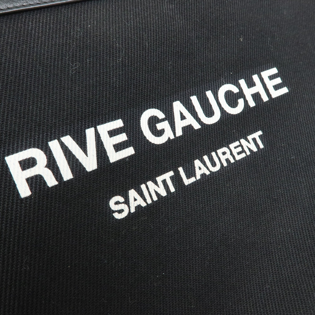 SAINT LAURENT PARIS Rive Gauche Clutch Bag Pouch Black White 565722