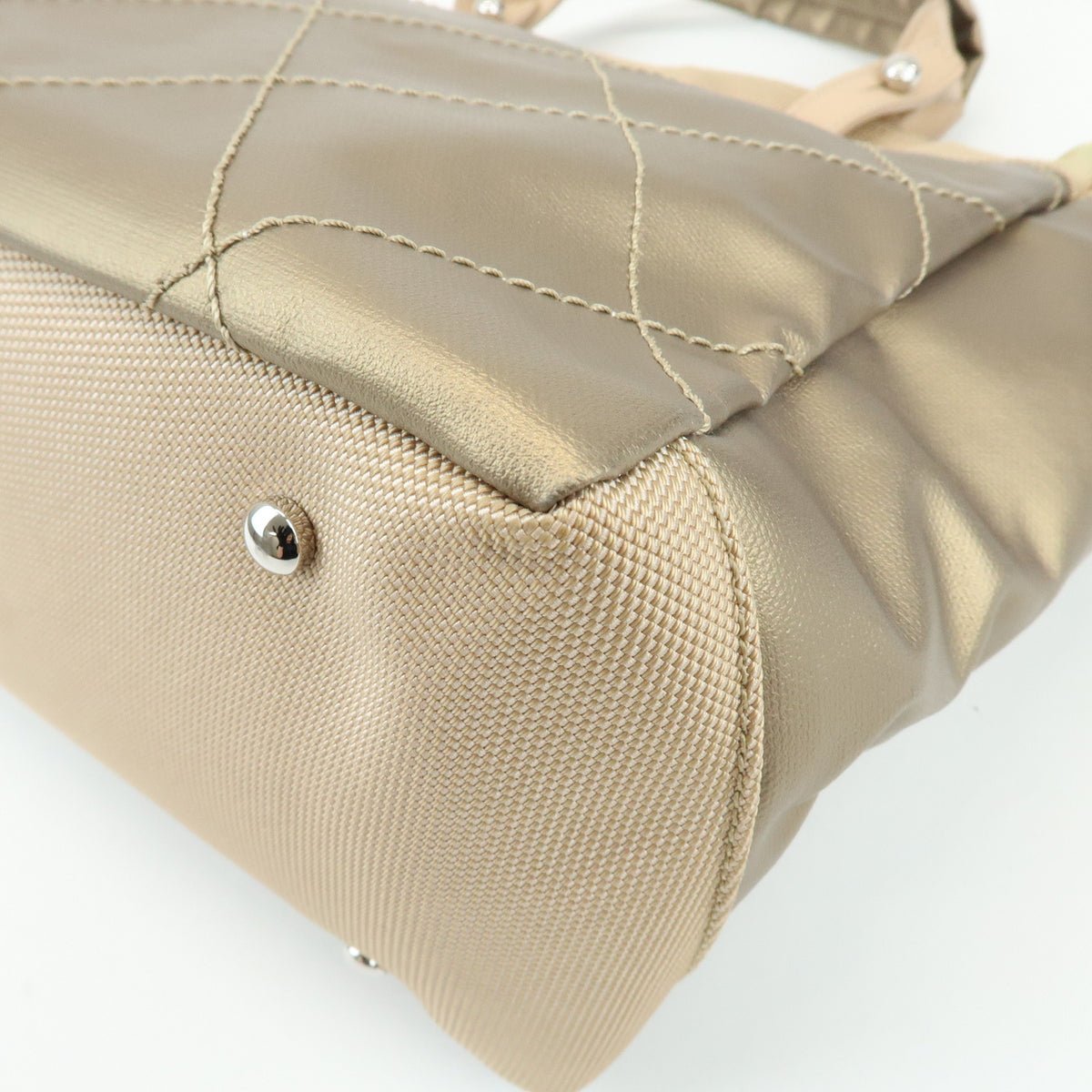 CHANEL Paris Biarritz MM PVC Leather Tote Bag Hand Bag Gold A34209