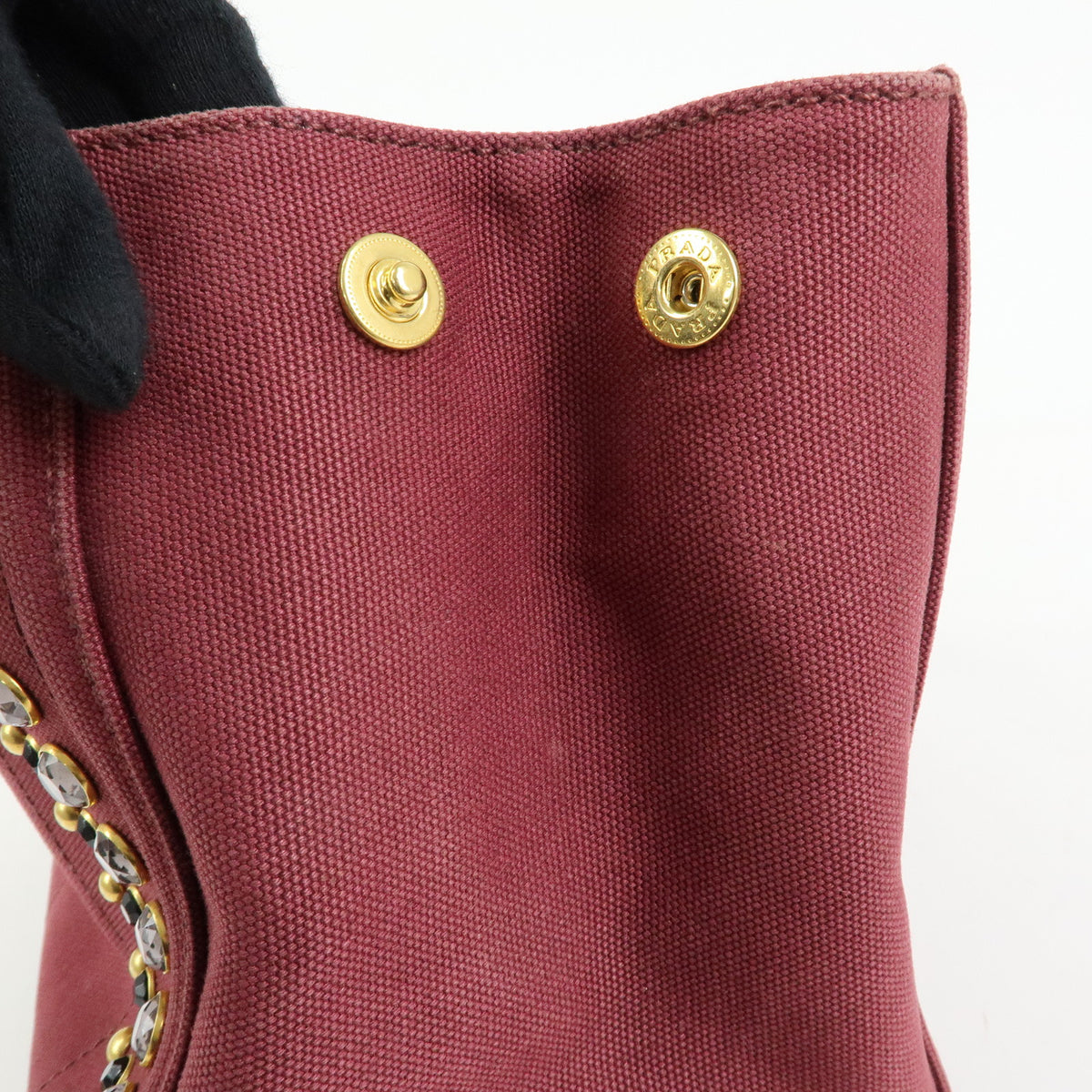 PRADA Triangle Logo Canapa Mini 2Way Tote Shoulder Bag Bordeaux B2439O