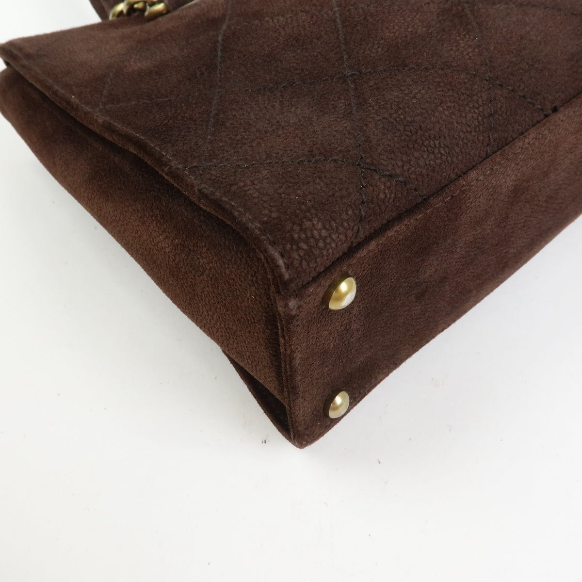 CHANEL COCO Mark Suede Tote Bag Shoulder Bag Brown