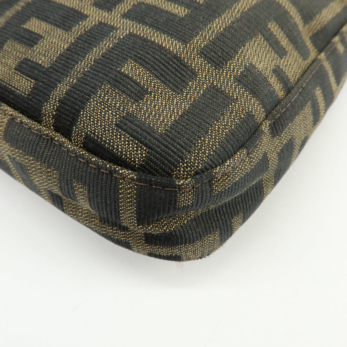 FENDI Zucca Canvas Leather Shoulder Bag Hand Bag Black Brown 26569