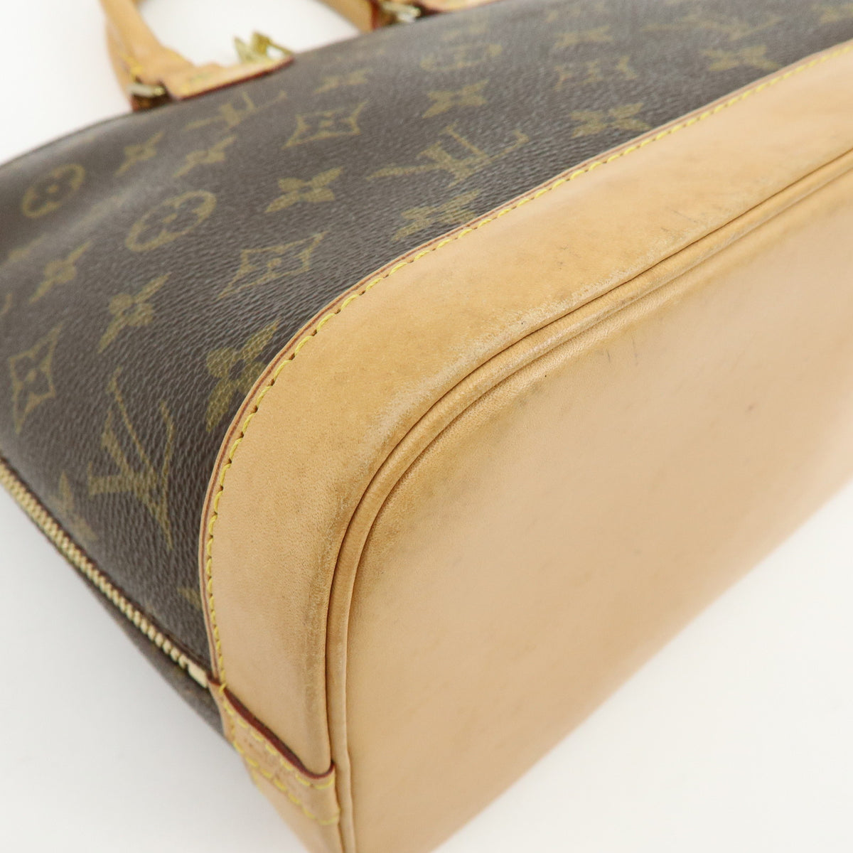 Louis Vuitton Monogram Alma PM Canvas Leather Hand Bag Brown M51130