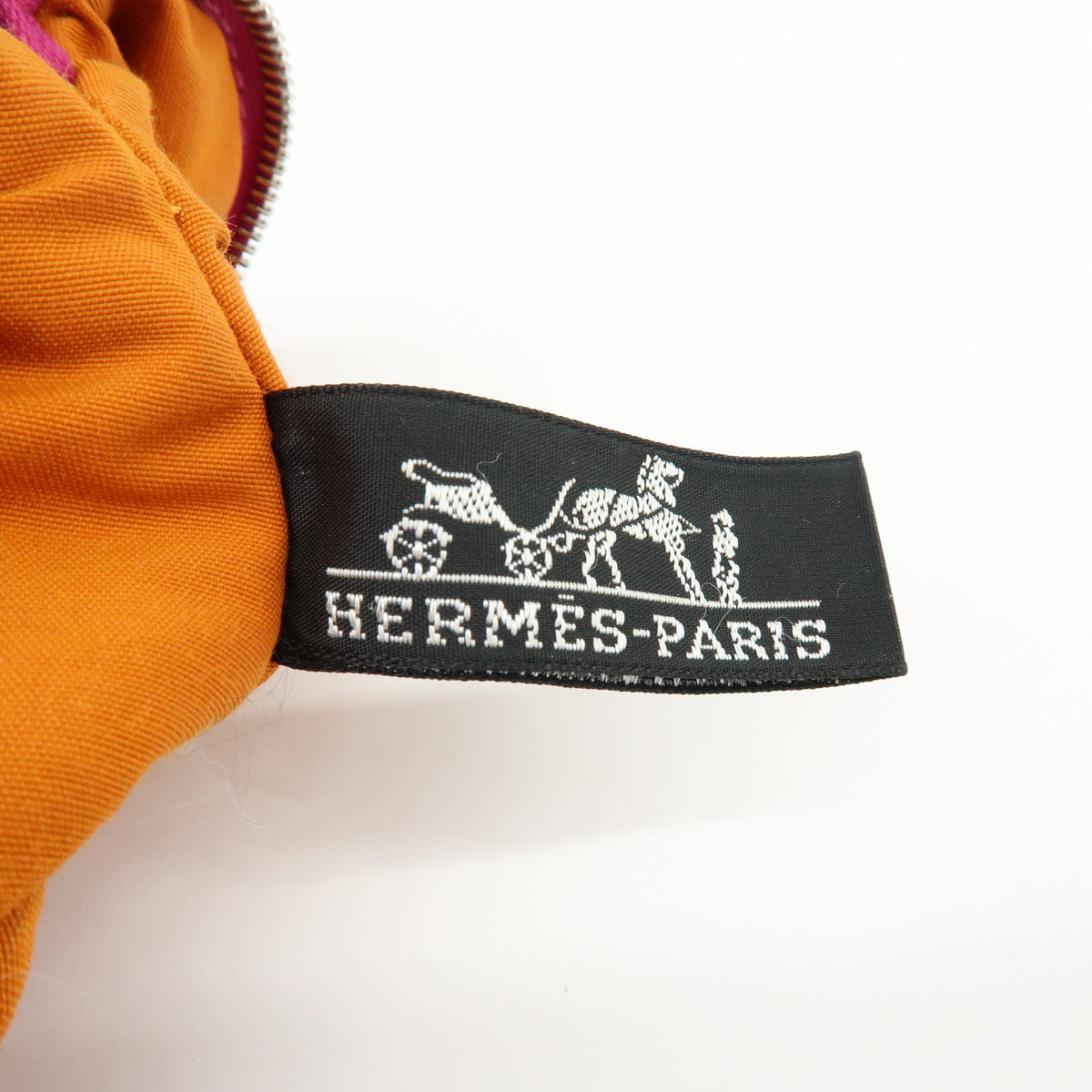 HERMES Bolide Pouch Mini Mini 16 Canvas Leather Cosmetic Pouch Pink