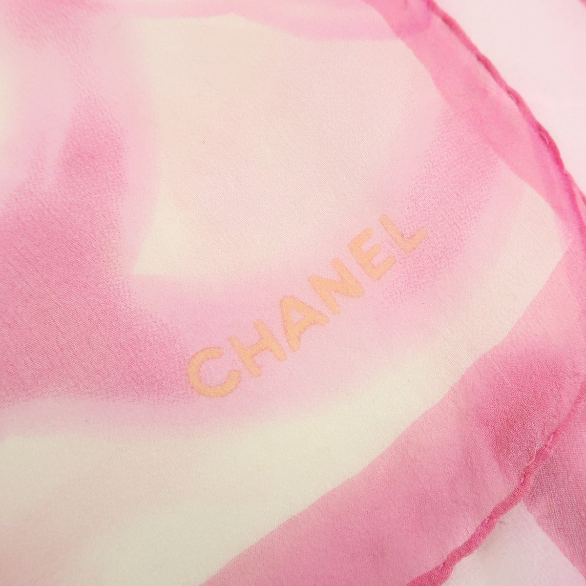 CHANEL COCO Mark Silk 100% Scarf Pink