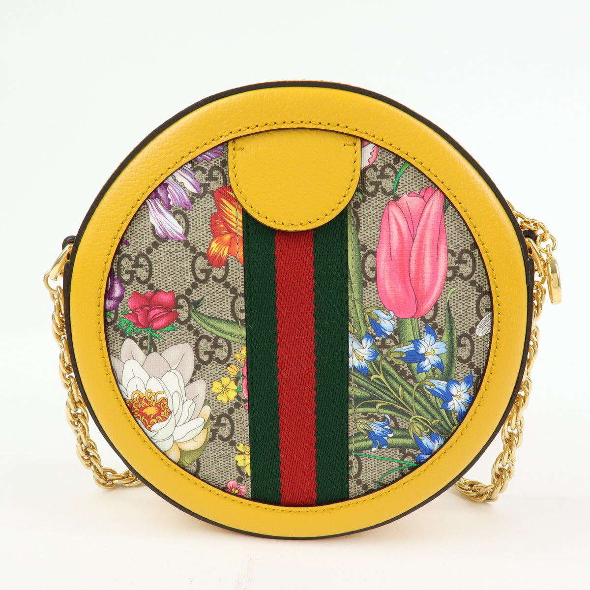 GUCCI Ophidia Sherry Double G Round Mini Chain Shoulder Bag 550618