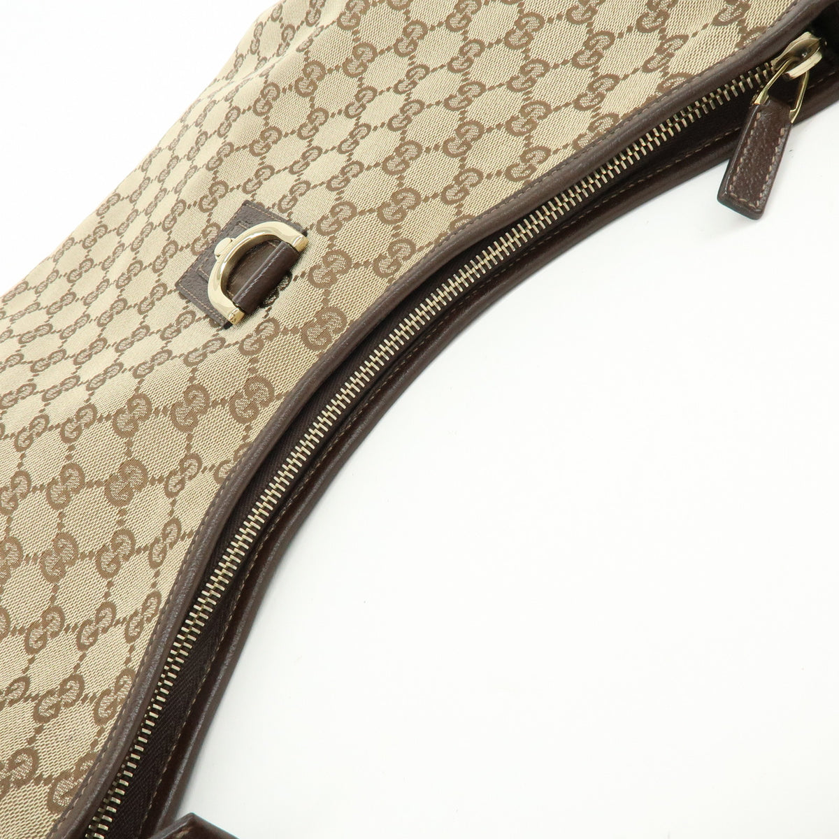 GUCCI Abbey GG Canvas Leather Shoulder Bag Hand Bag Beige Brown 130737