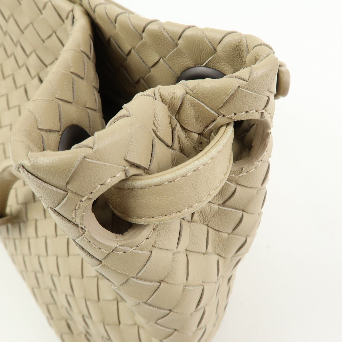 BOTTEGA VENETA Intrecciato Garda Leather Tote Bag Hand Bag Beige