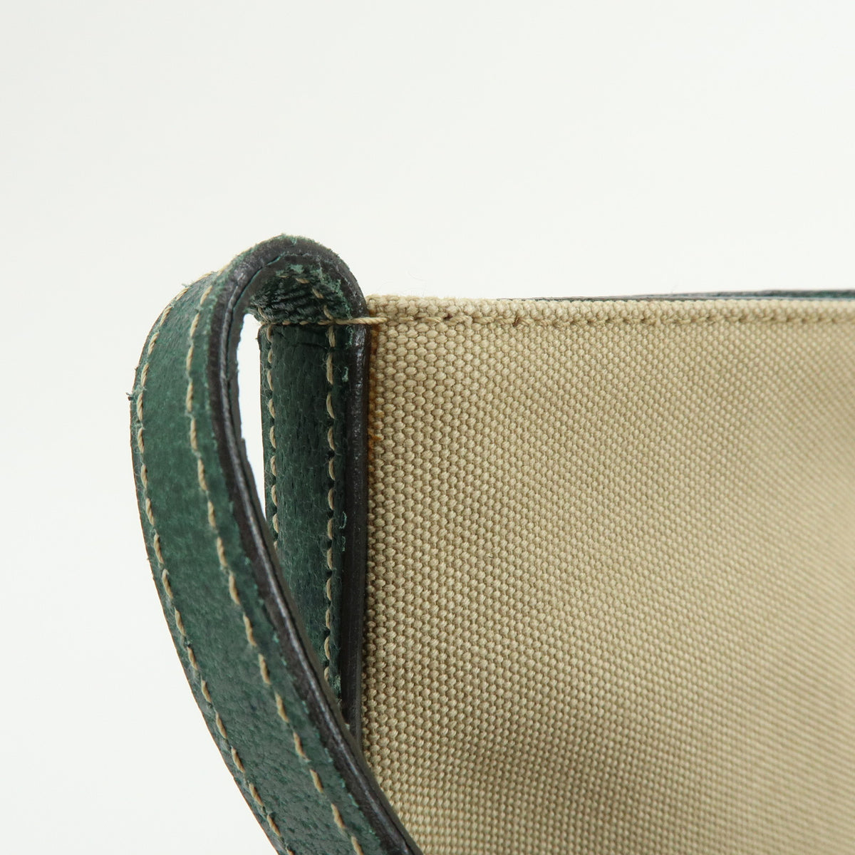 PRADA Triangle Logo Canvas Leather Shoulder Bag Crossbody Bag VS0032