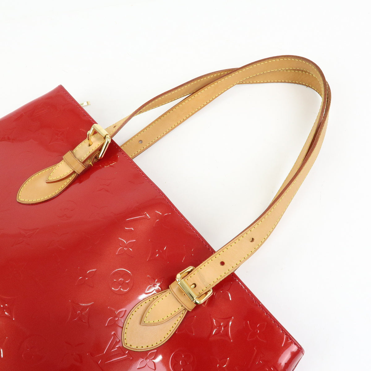 Louis Vutton Monogram Vernis Brentwood Tote Bag Pomme D'amour M91989