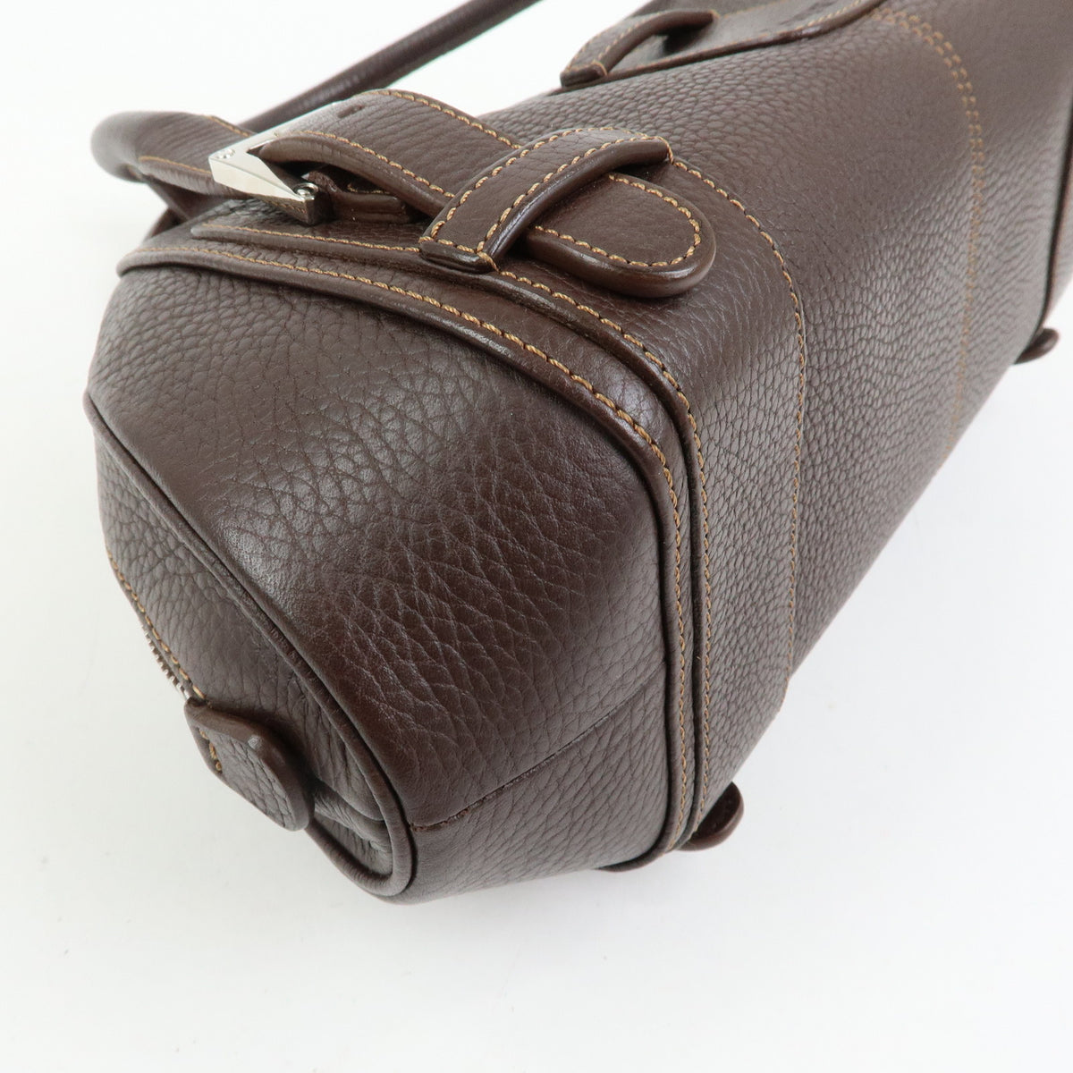 LOEWE Senda Leather Hand Bag Dark Brown