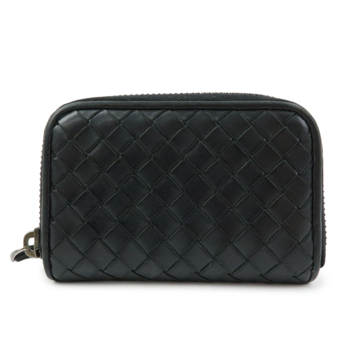 BOTTEGA VENETA Intrecciato Leather Coin Case Black V4651