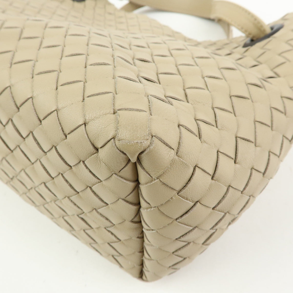 BOTTEGA VENETA Intrecciato Garda Leather Tote Bag Hand Bag Beige