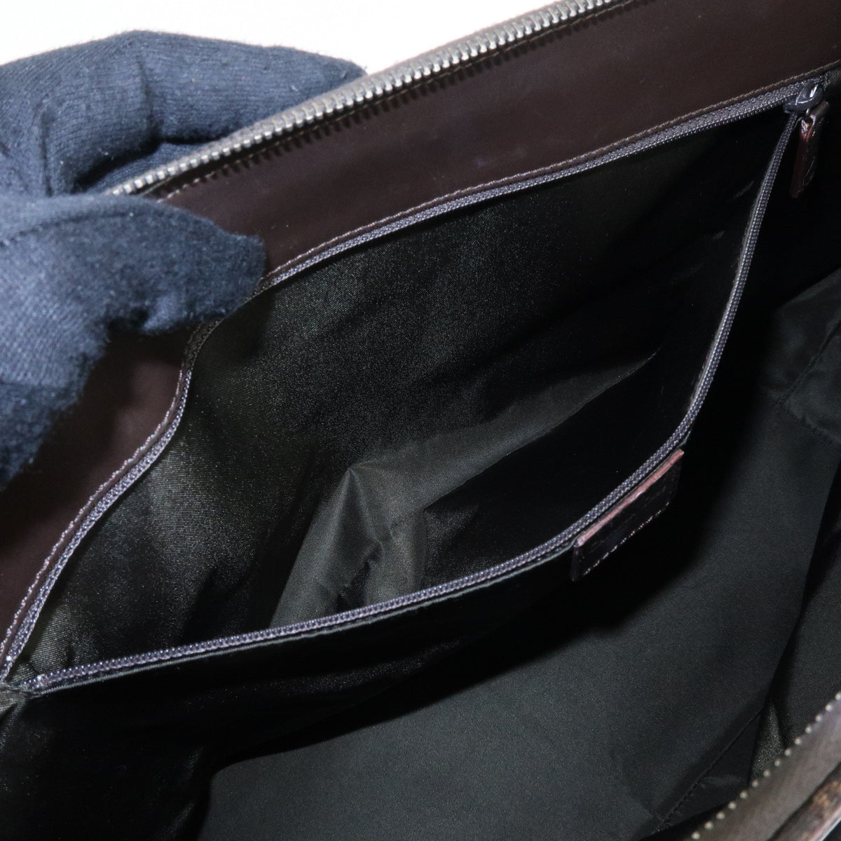 Christian Dior Trotter Street Chic Canvas Leather Hand Bag Brown