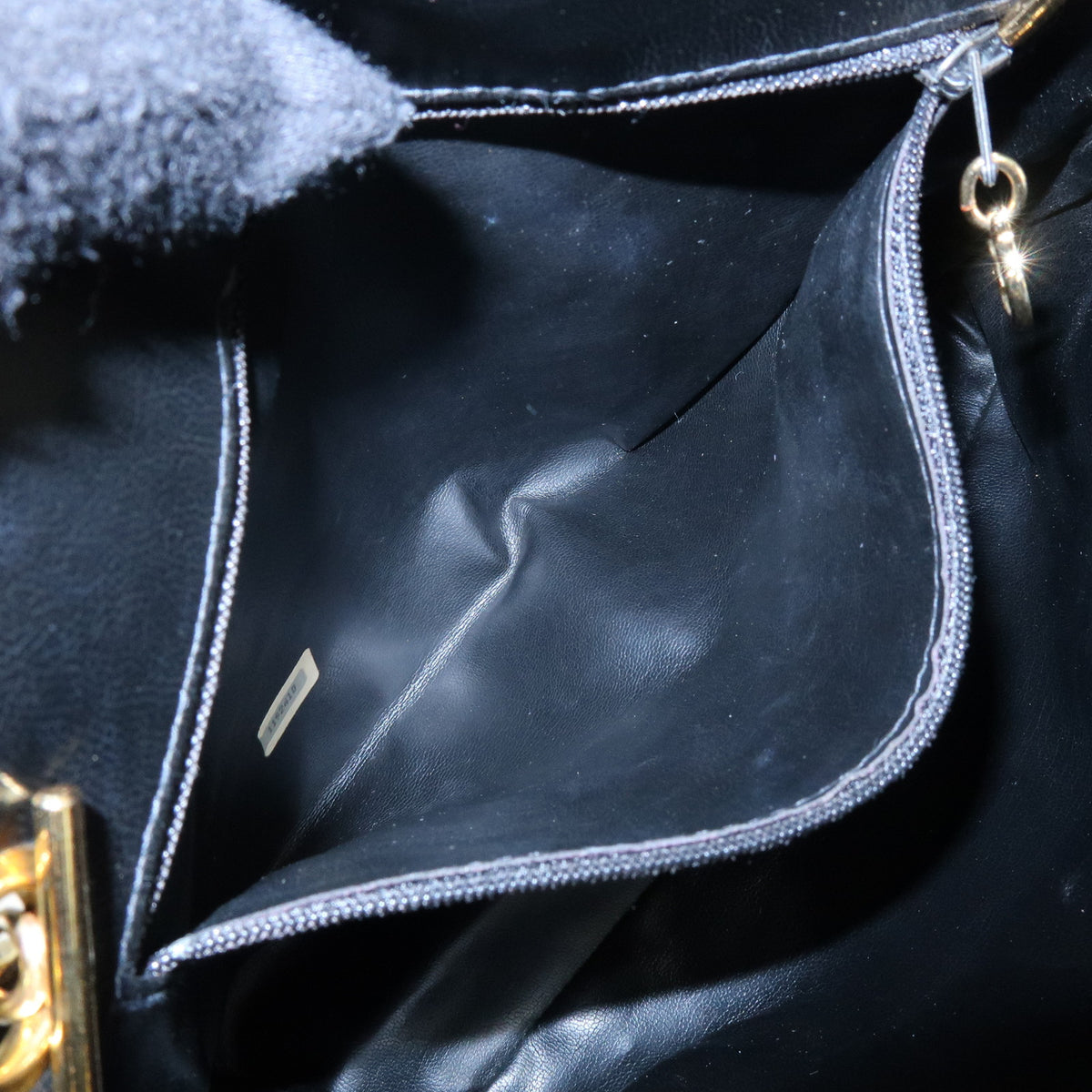CHANEL Matelasse Lamb Skin Chain Shoulder Bag Hand Bag Black