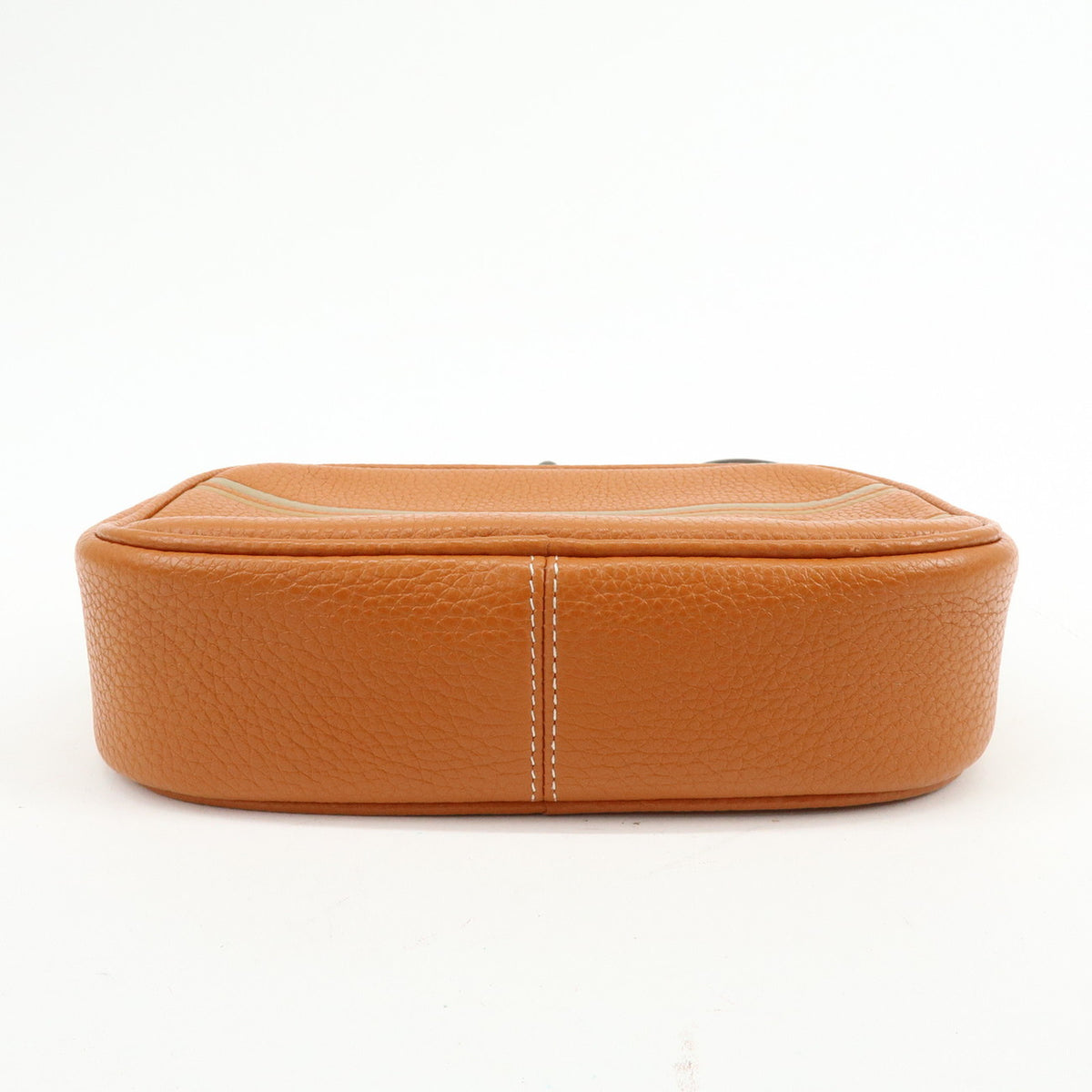 COACH Logo Leather Shoulder Bag Crossbody Bag Camel Brown