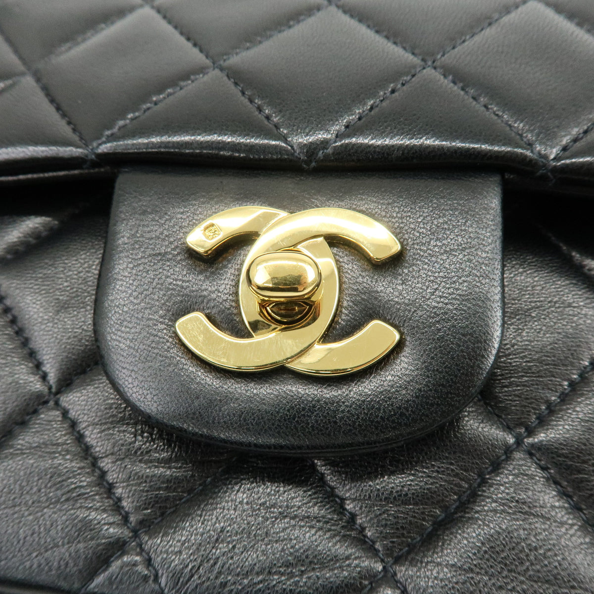 CHANEL Matelasse 25 Double Flap Chain Shoulder Bag Black A01112