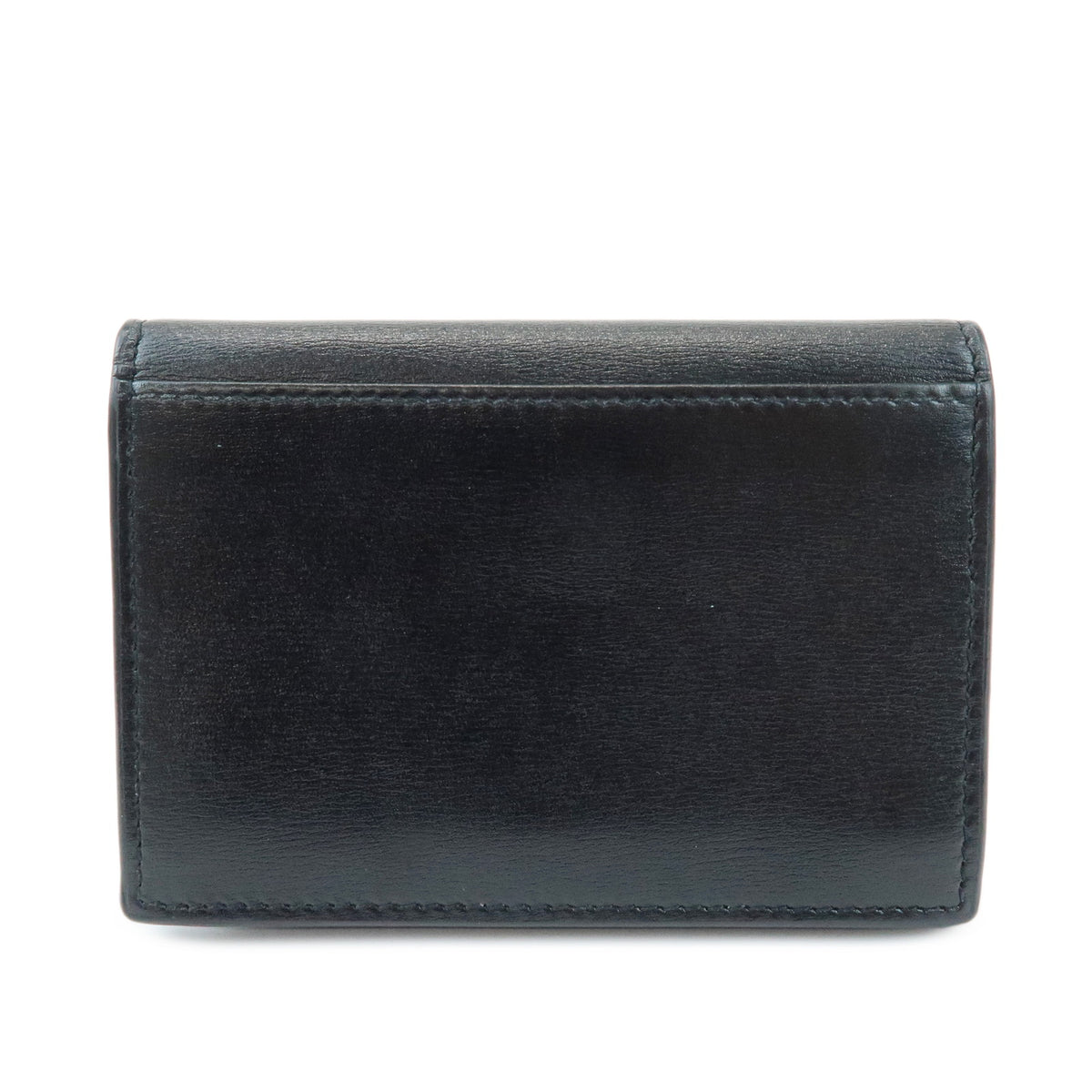 SAINT LAURENT PARIS Cassandra Leather Card Case Card Holder Black