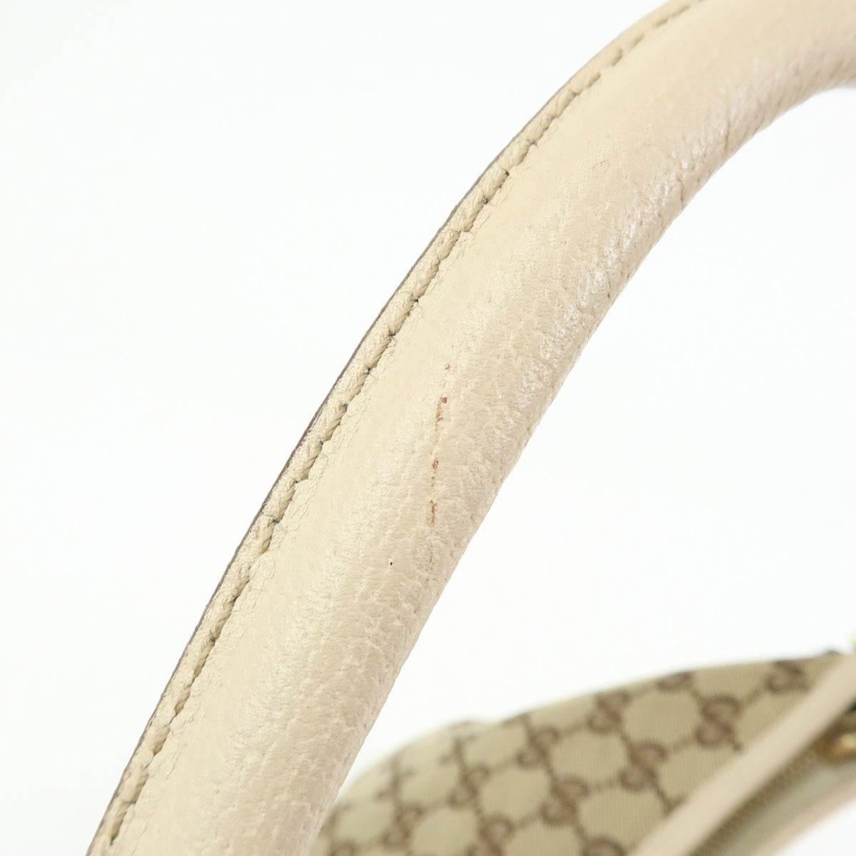 GUCCI Abbey GG Canvas Leather Shoulder Bag Beige Brown Ivory 130738