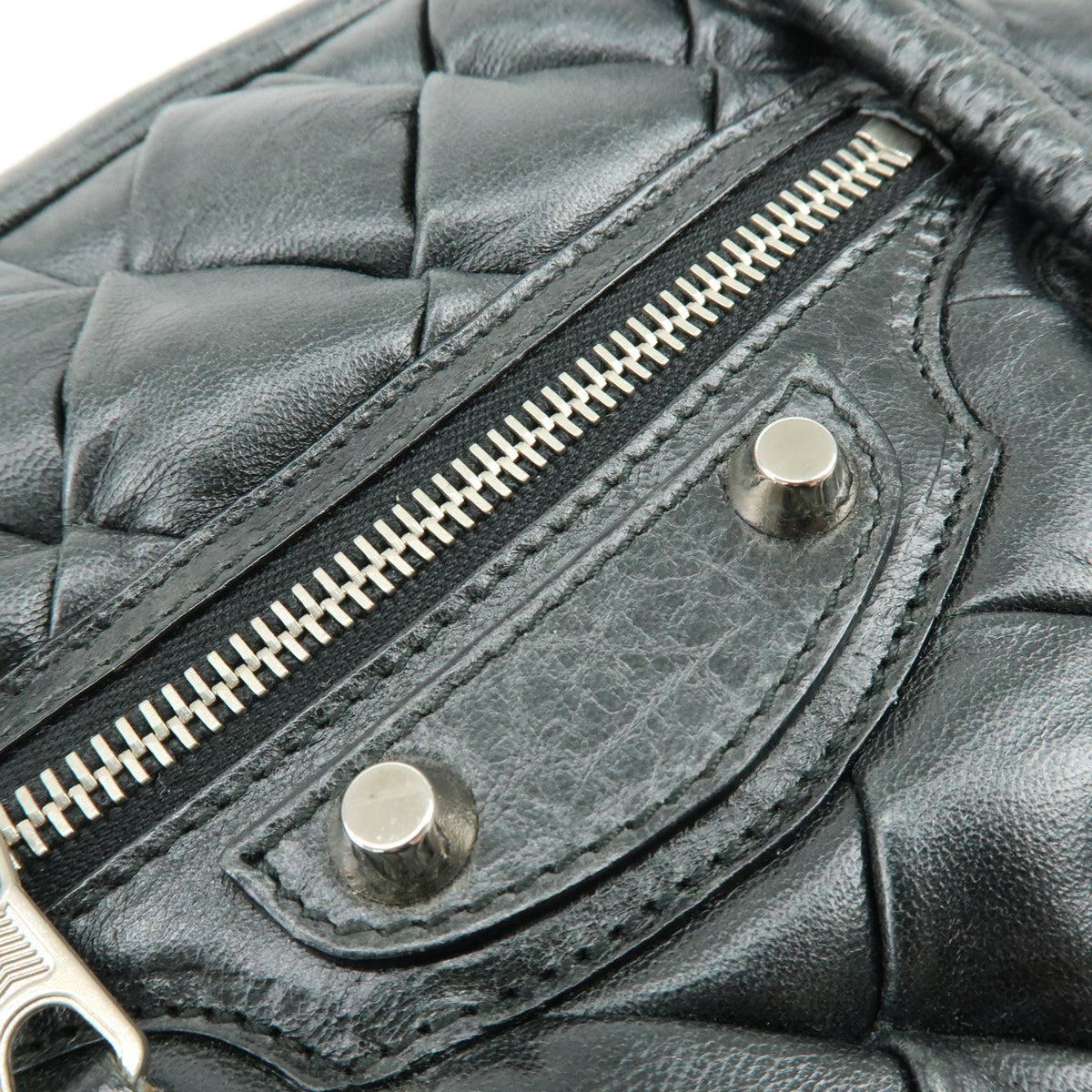 BALENCIAGA The Matelasse Leather Hand Bag Mini Boston Bag 182089