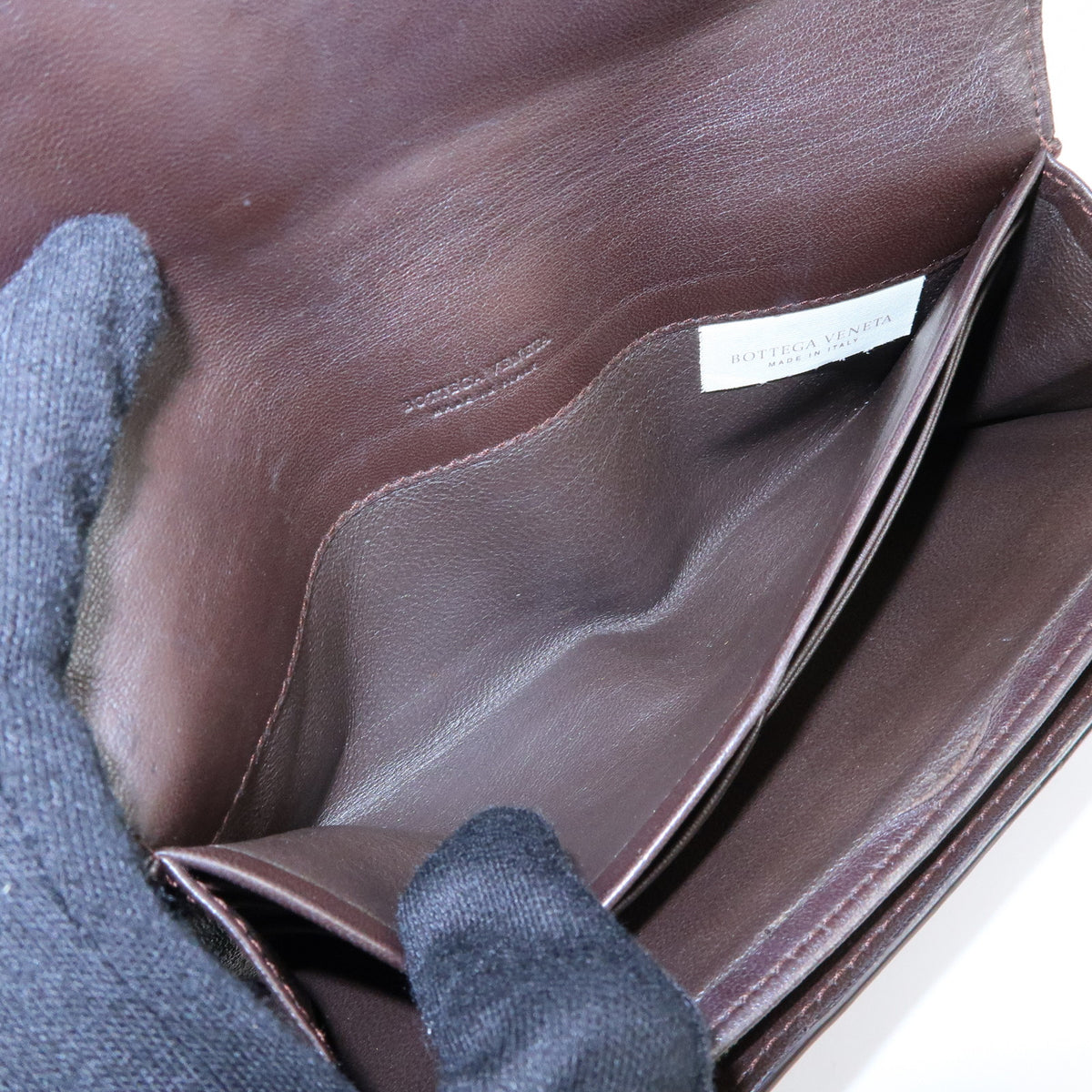 BOTTEGA VENETA Intrecciato Leather Bi-fold Long Wallet Brown 150509