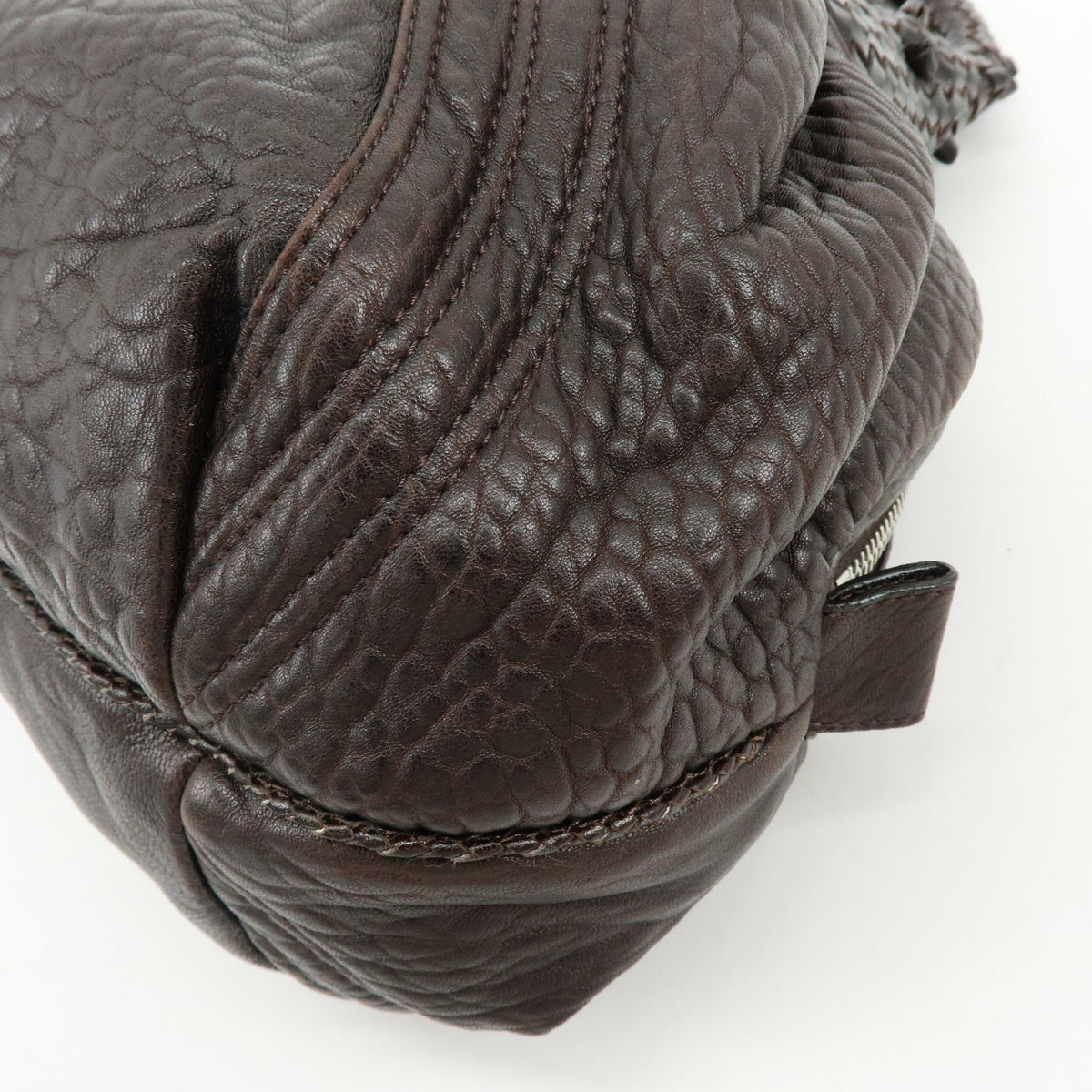 FENDI Zucca Mini Spy Bag Leather Hand Bag Dark Brown 8BL078
