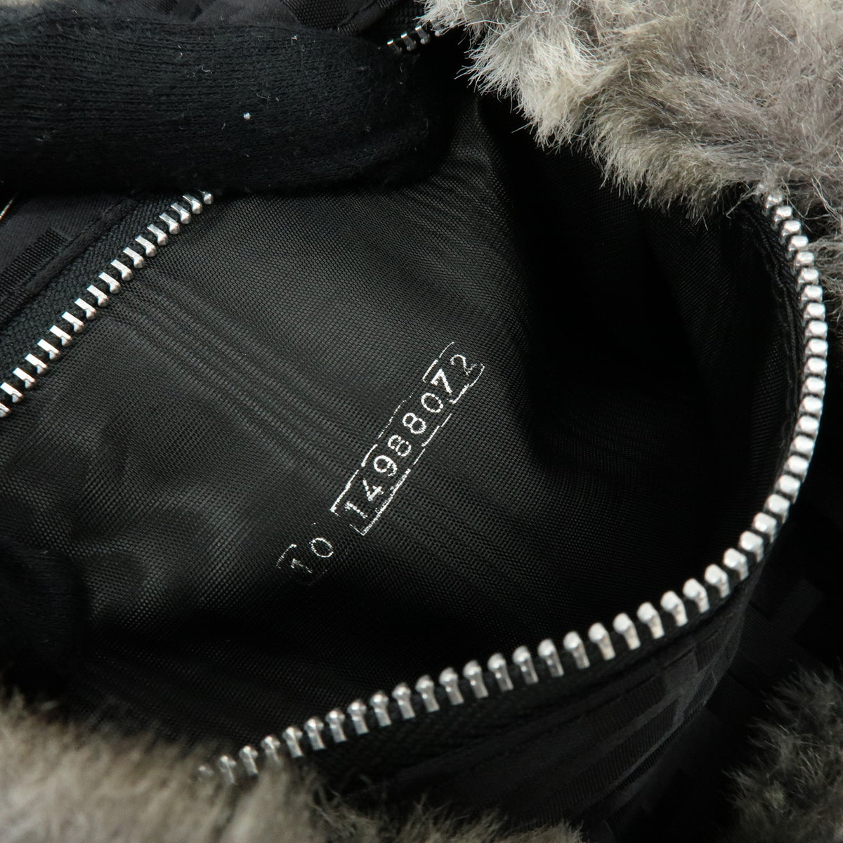 FENDI Zucca Mink like Fur Suede Backpack Rucksuck Gray
