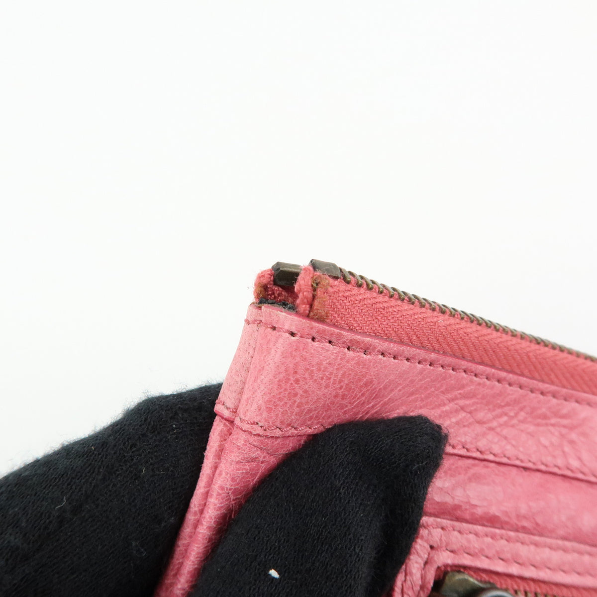 BALENCIAGA Classic Leather Mini Pouch Coin Purse Pink 130783