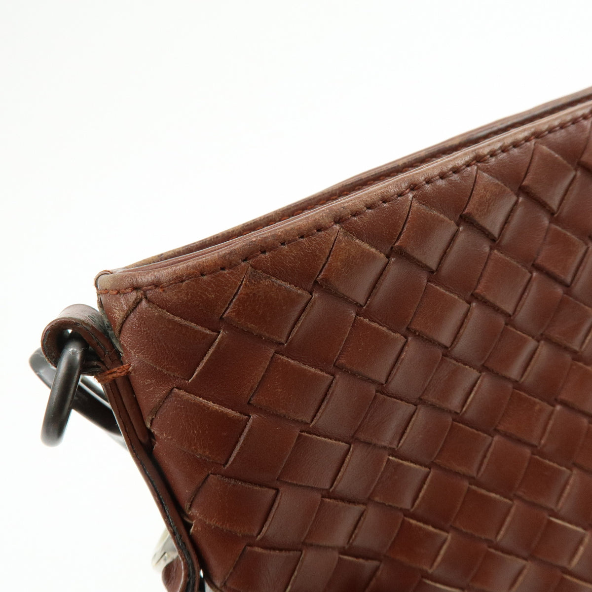 BOTTEGA VENETA Intrecciato Leather Shoulder Bag Crossbody Bag Brown