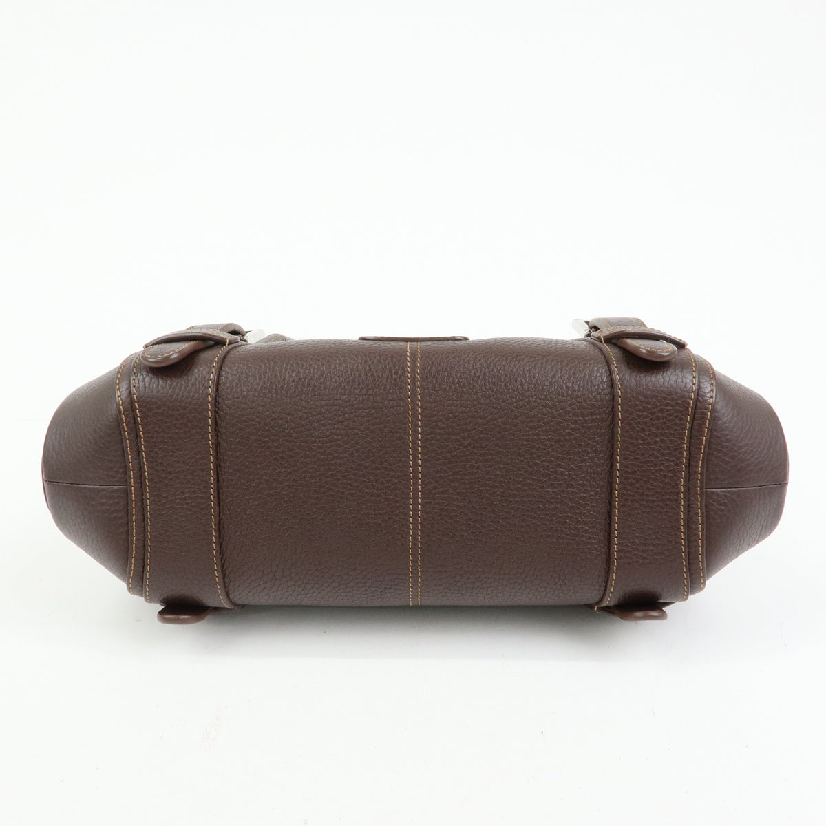 LOEWE Senda Leather Hand Bag Dark Brown
