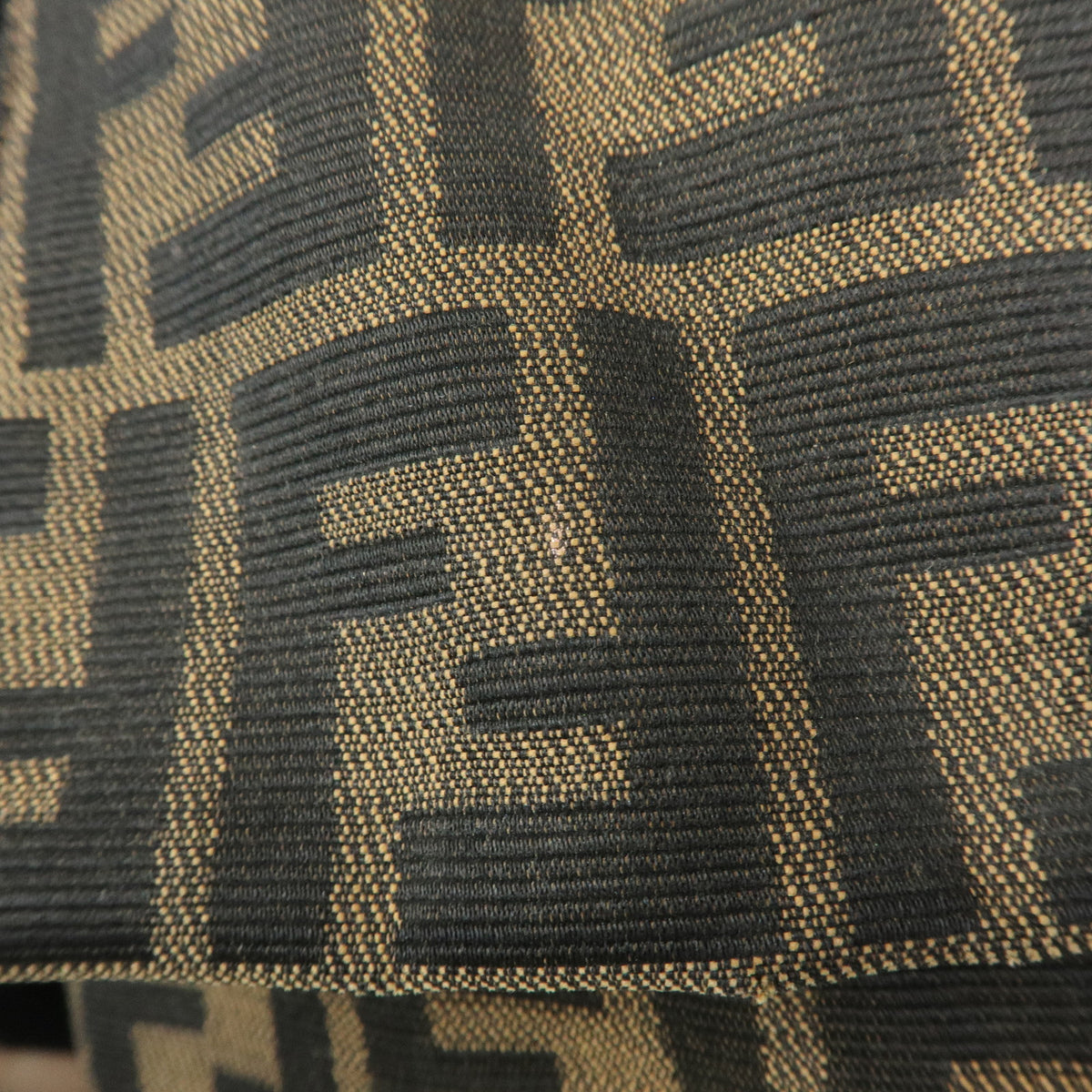 FENDI Zucca Mamma Baguette Canvas Leather Shoulder Bag Brown 26325
