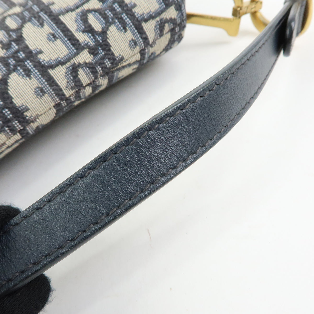 Christian Dior Trotter Saddle Jacquard Canvas Leather 2Way Bag Hand Bag