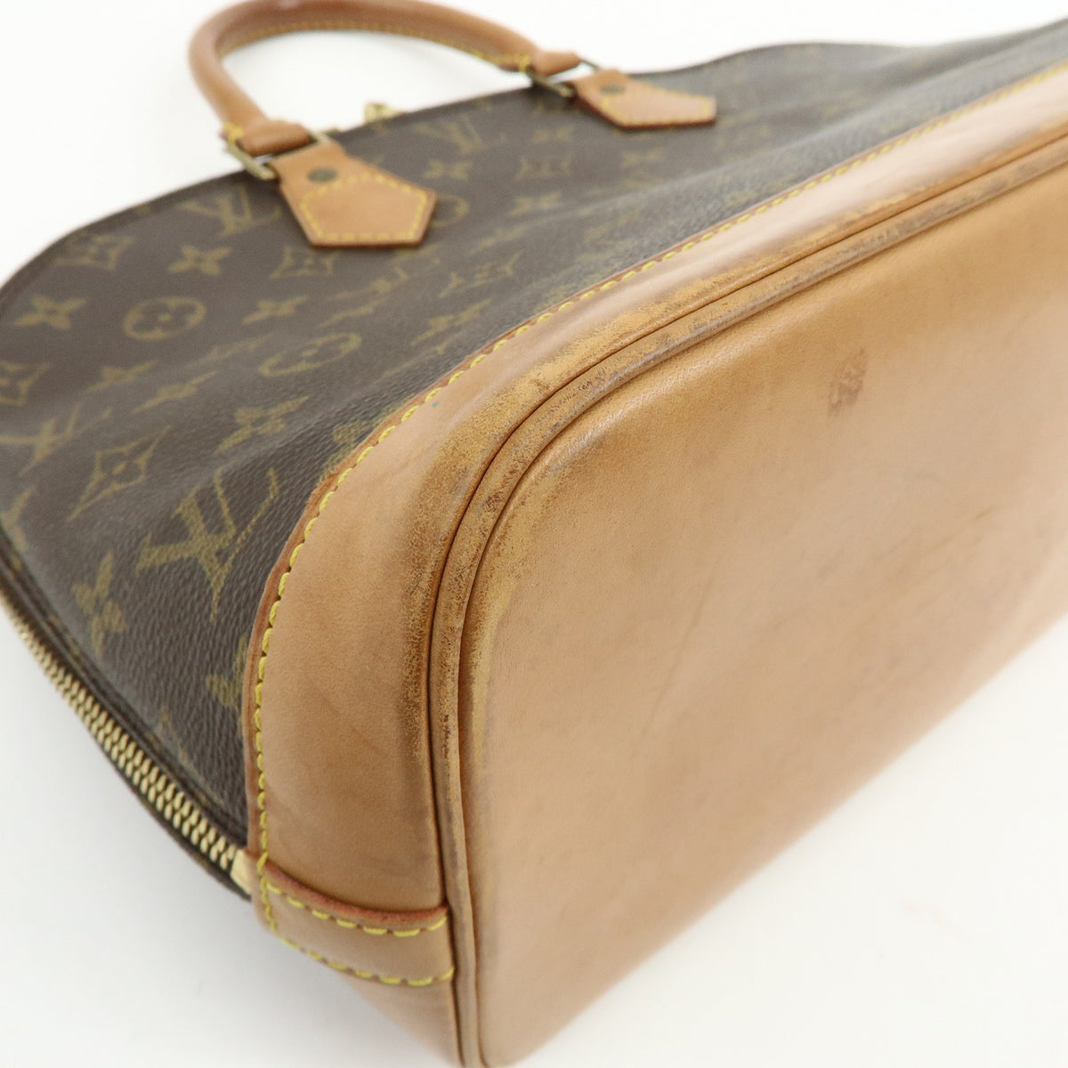 Louis Vuitton Monogram Alma Canvas Leather Hand Bag Brown M51130