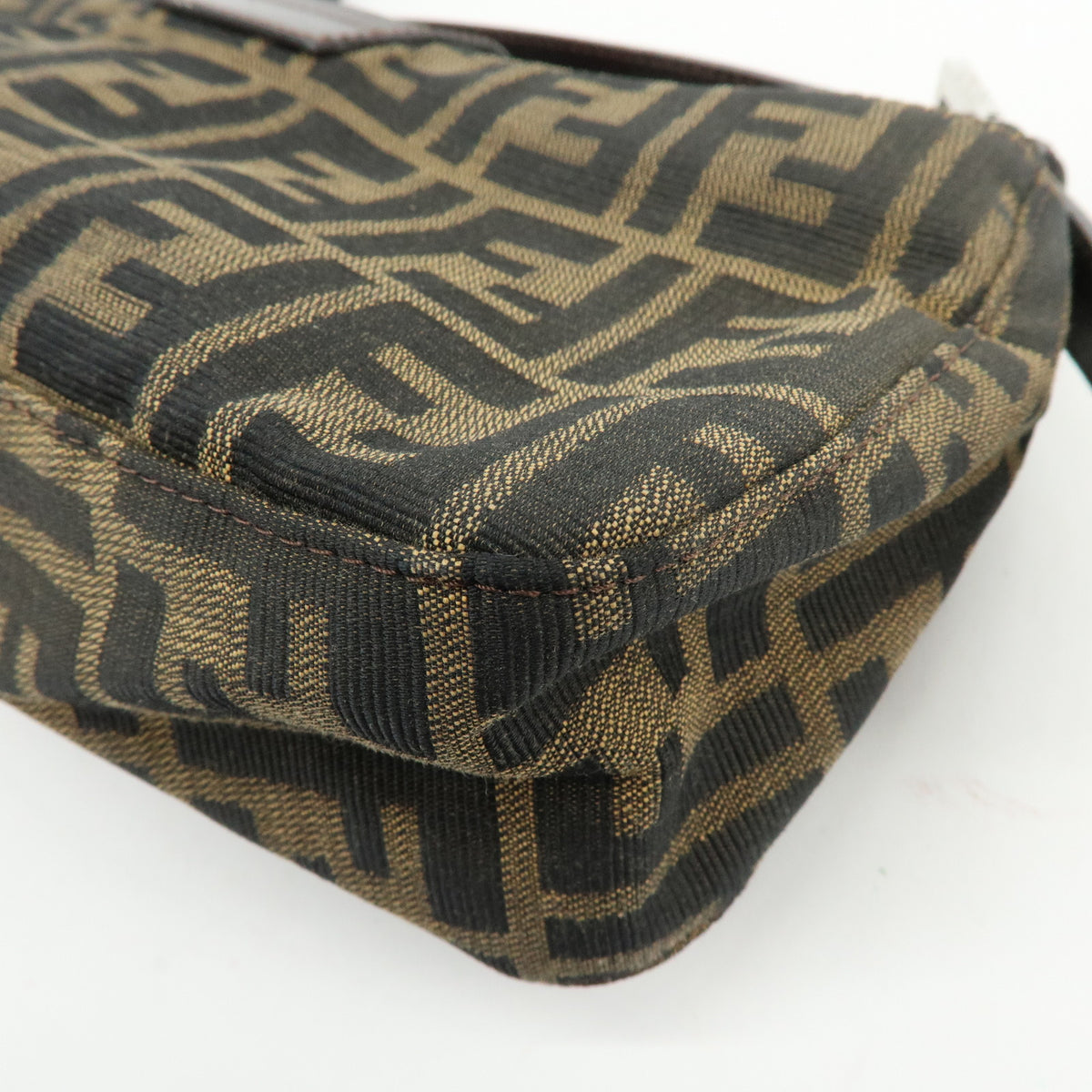 FENDI Zucca Canvas Leather Hand Bag Shoulder Bag Brown 26722