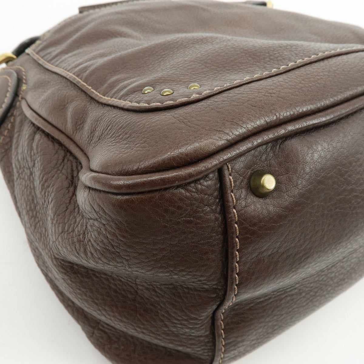 Chloe Paddington Leather Shoulder Bag Hand Bag Dark Brown