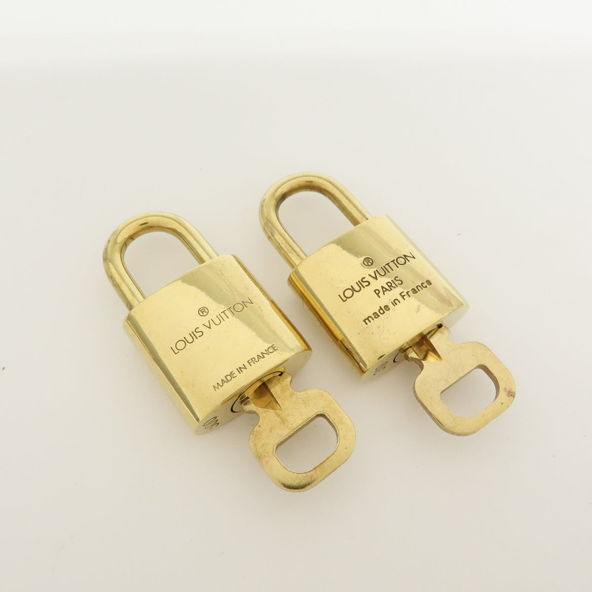 Louis Vuitton Lot of 10 Metal Lock & Key Cadena Key Lock Gold