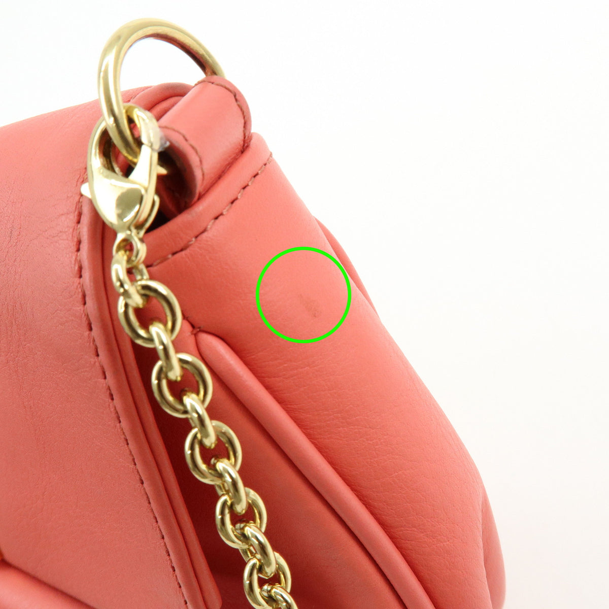 FENDI Leather Chain Shoulder Bag Purse Crossbody Bag Pink 8M0276