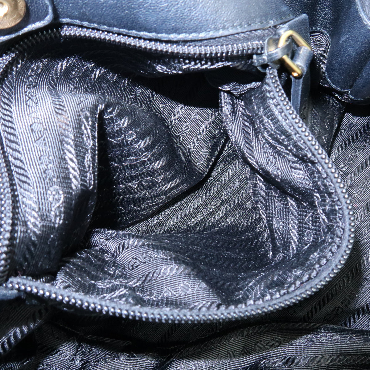 PRADA Nylon Leather 2Way Bag Hand Bag Shoulder Bag Black BN1930
