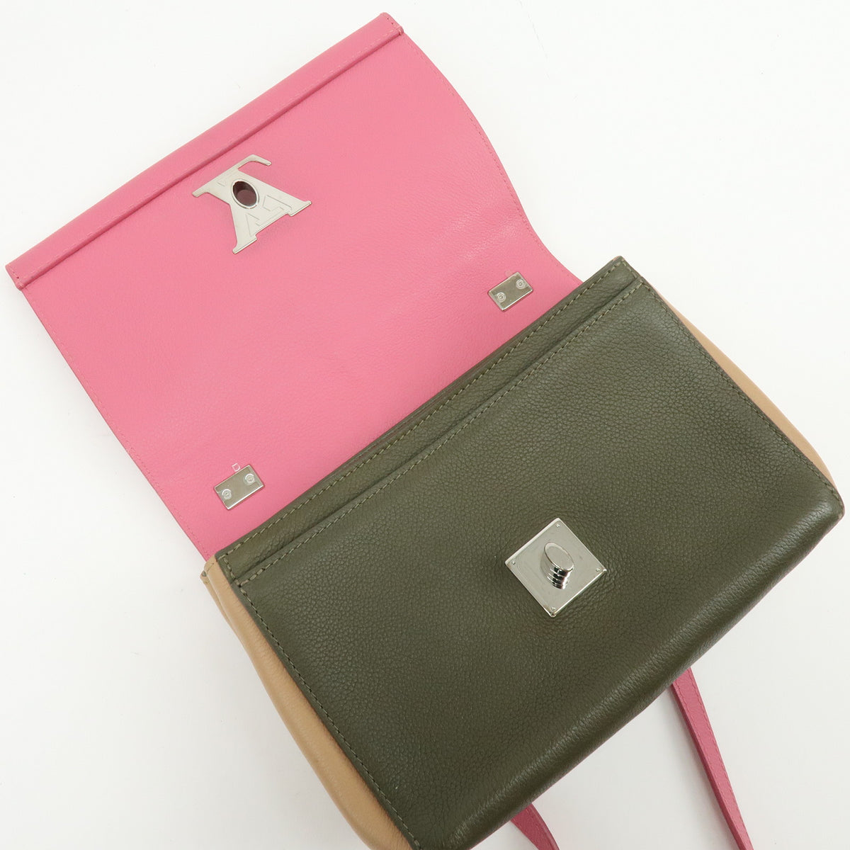 Louis Vuitton LOCKME 2 BB Leather 2 Way Hand Bag Rose Khaki M54103
