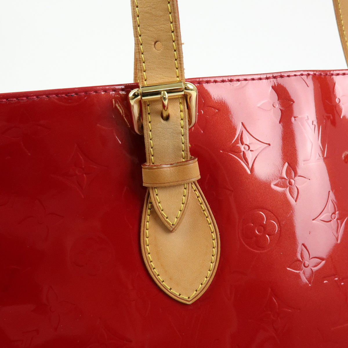 Louis Vutton Monogram Vernis Brentwood Tote Bag Pomme D'amour M91989