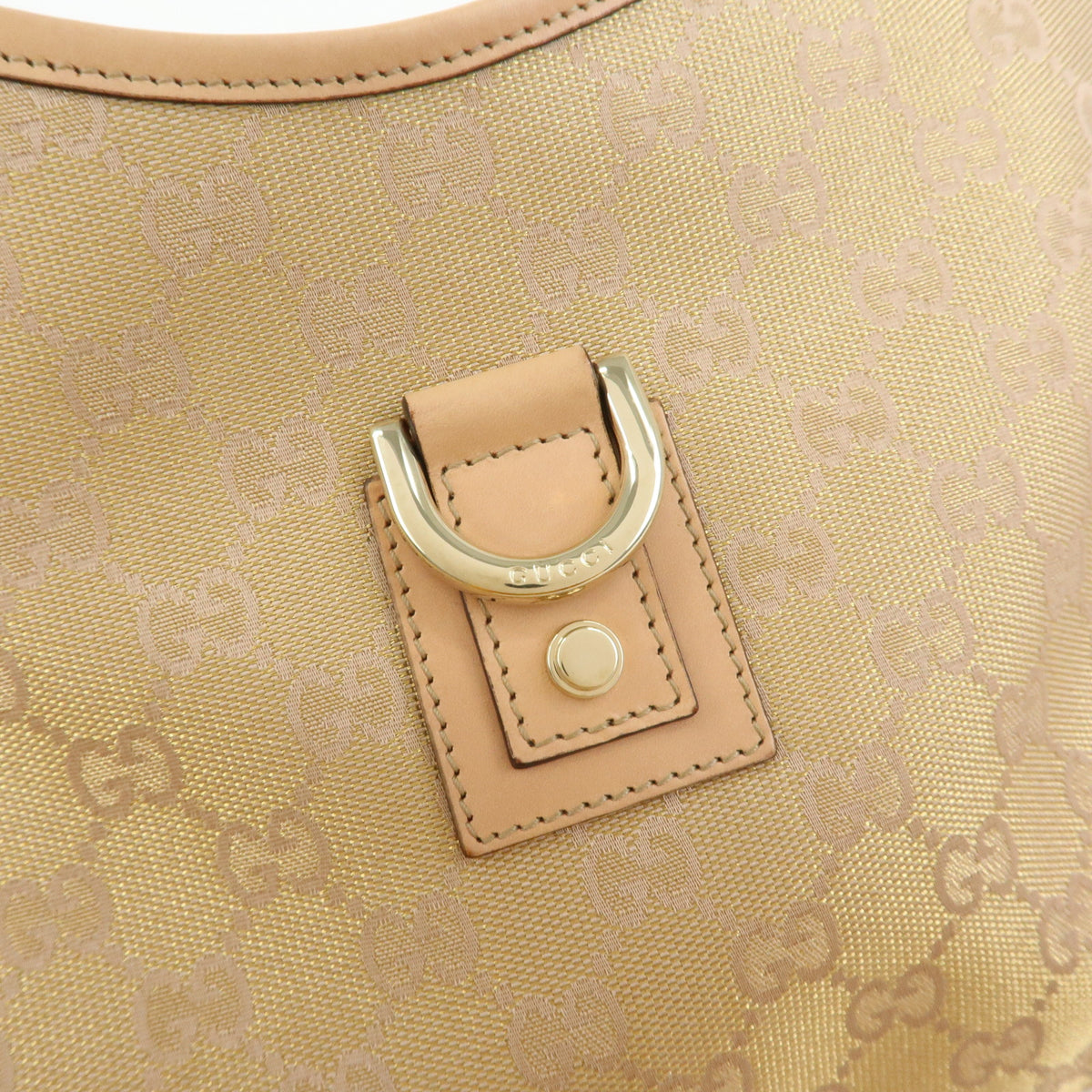 GUCCI Abbey Canvas Leather Shoulder Bag Hand Bag Pink Beige 130738