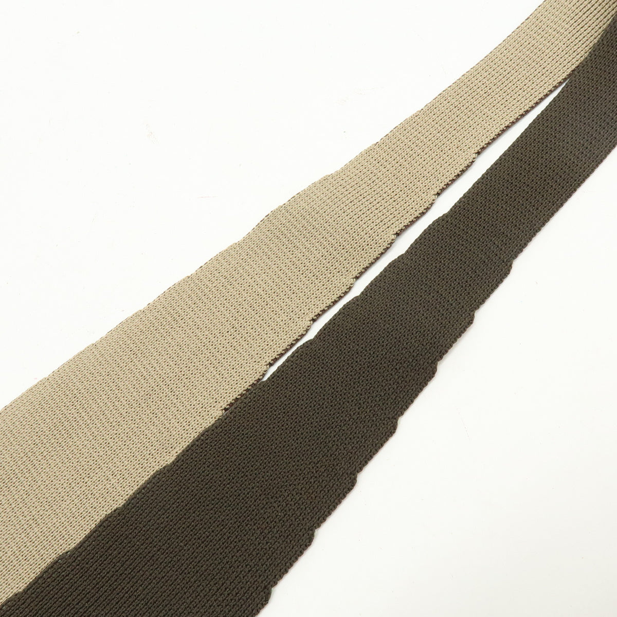 HERMES Silk 100% Knit Tie Brown Beige Green